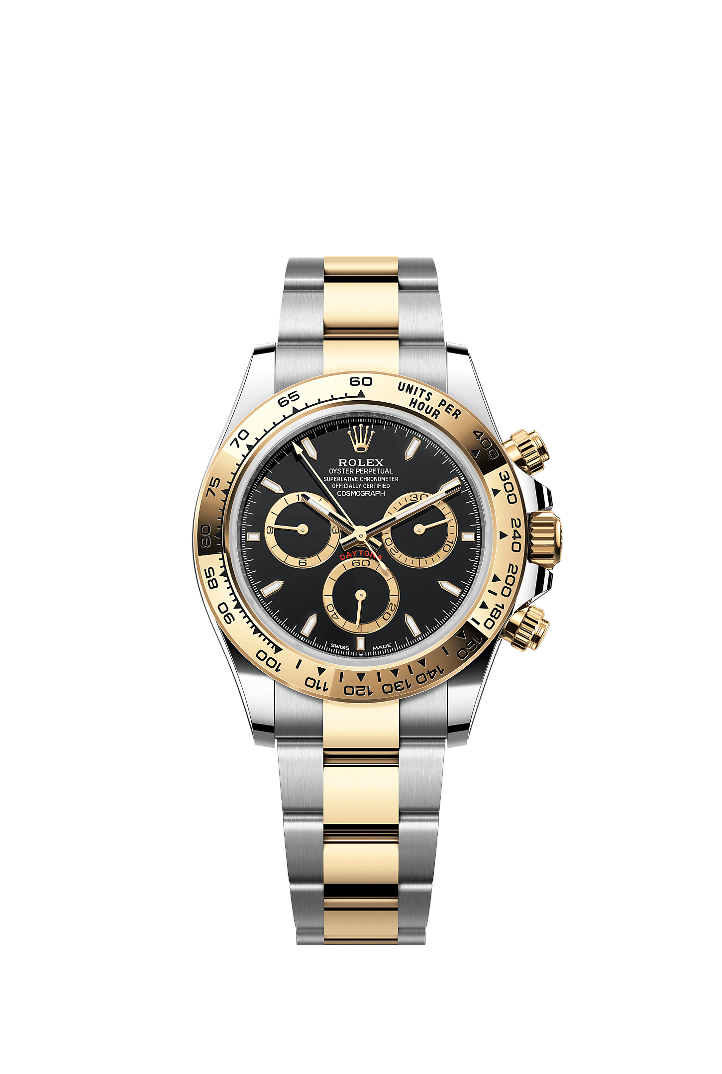 Cosmograph Daytona, Oyster, 40 mm, aço Oystersteel e ouro amarelo, Mostrador : Tonalizadores dourados e pretos, Rolex