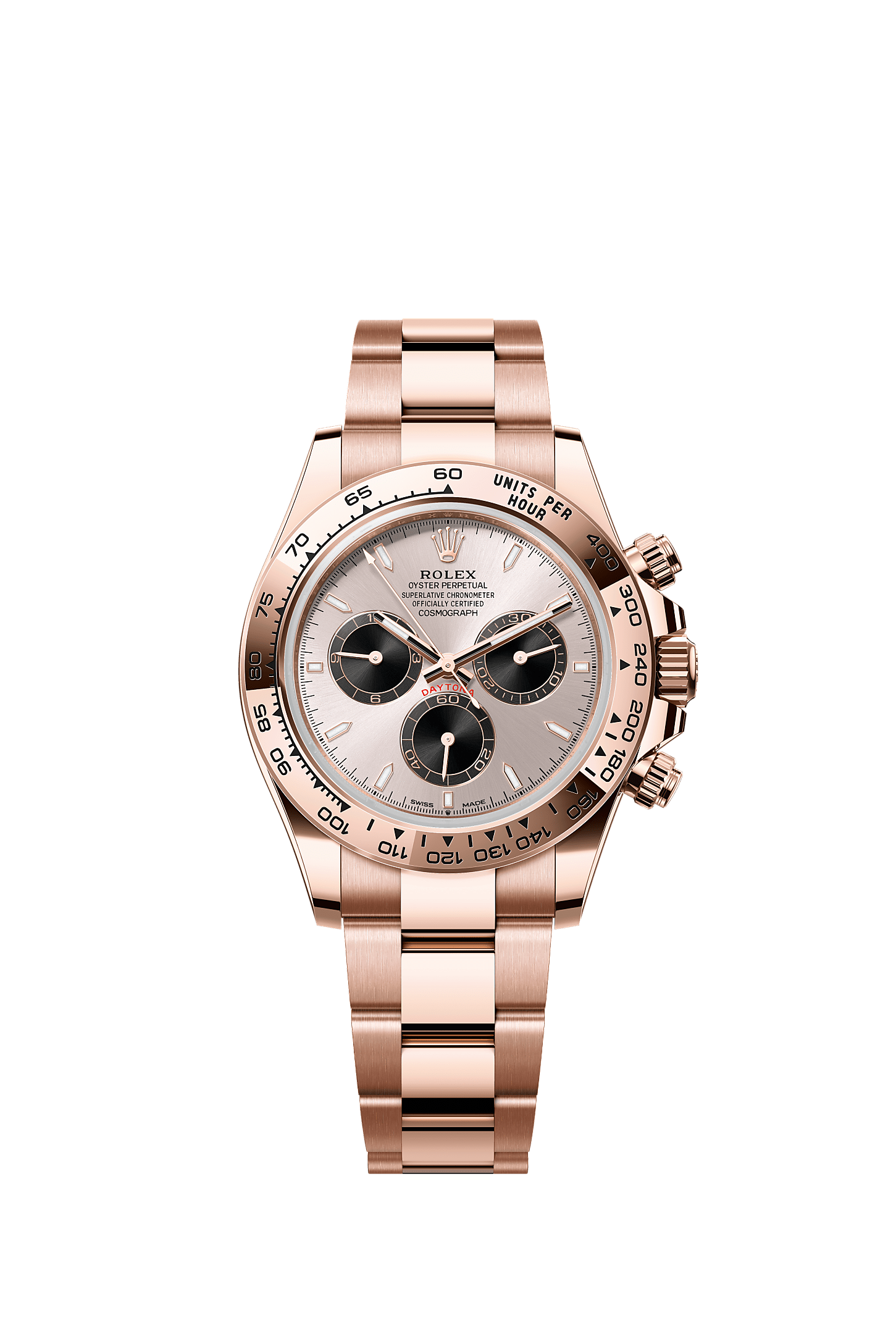 Cosmograph Daytona, Oyster, 40 mm, Everose-goud, Wijzerplaat : Sundust en helderzwart, Rolex
