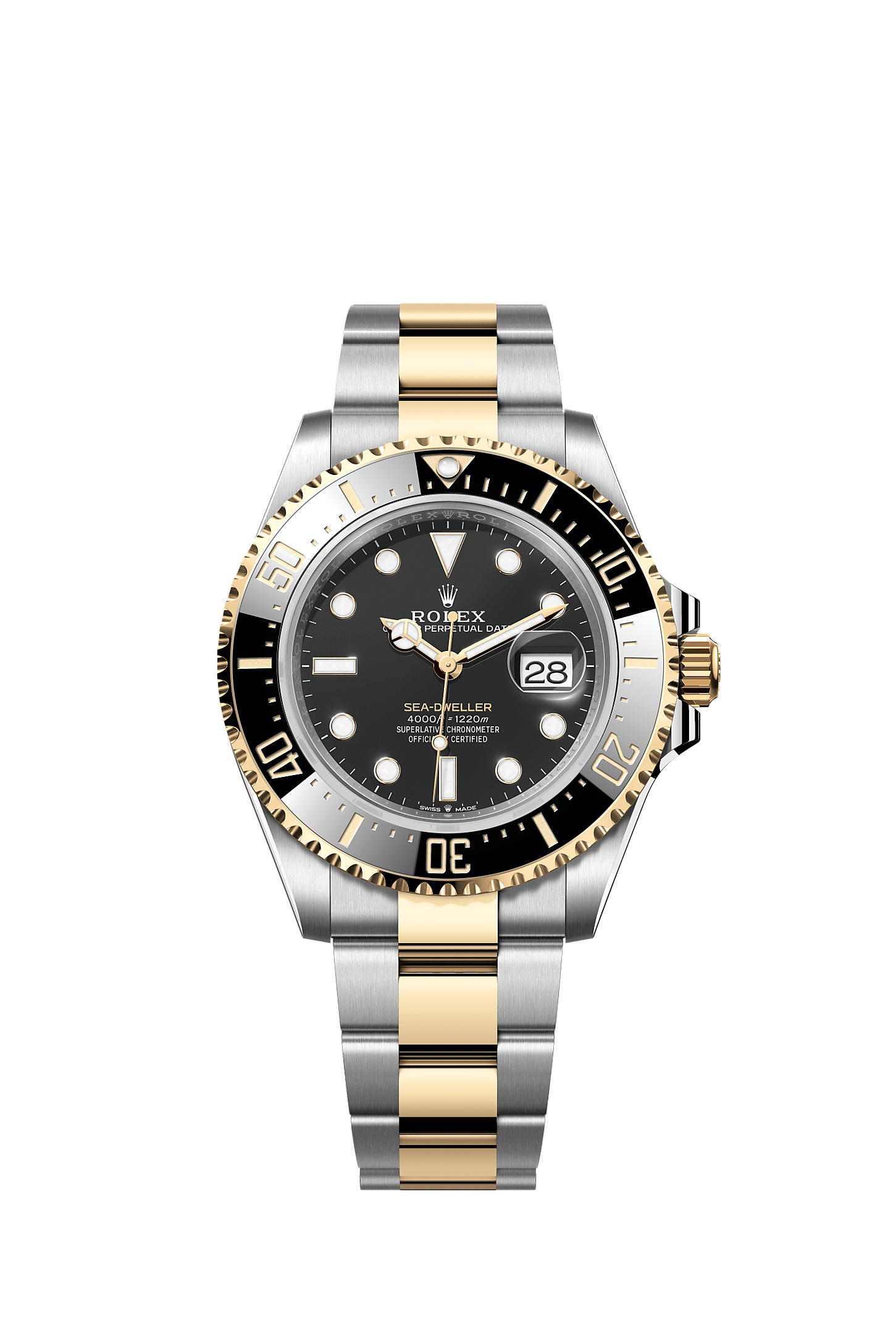 Sea-Dweller, Oyster, 43 mm, Oystersteel dan emas kuning, Dial : Hitam pekat, Rolex