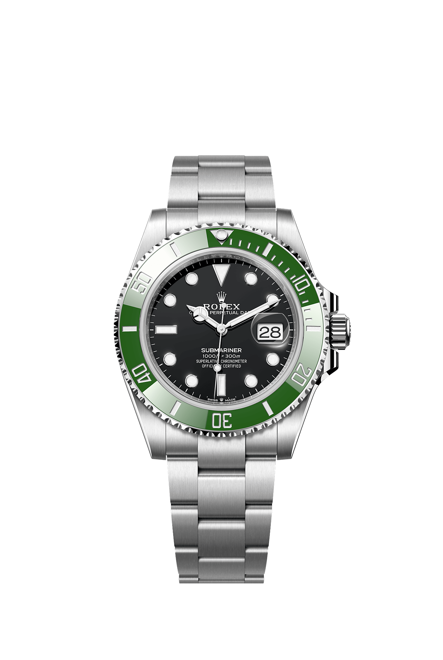 Submariner Date, Oyster, 41 mm, Oystersteel, Dial : Hitam, Rolex