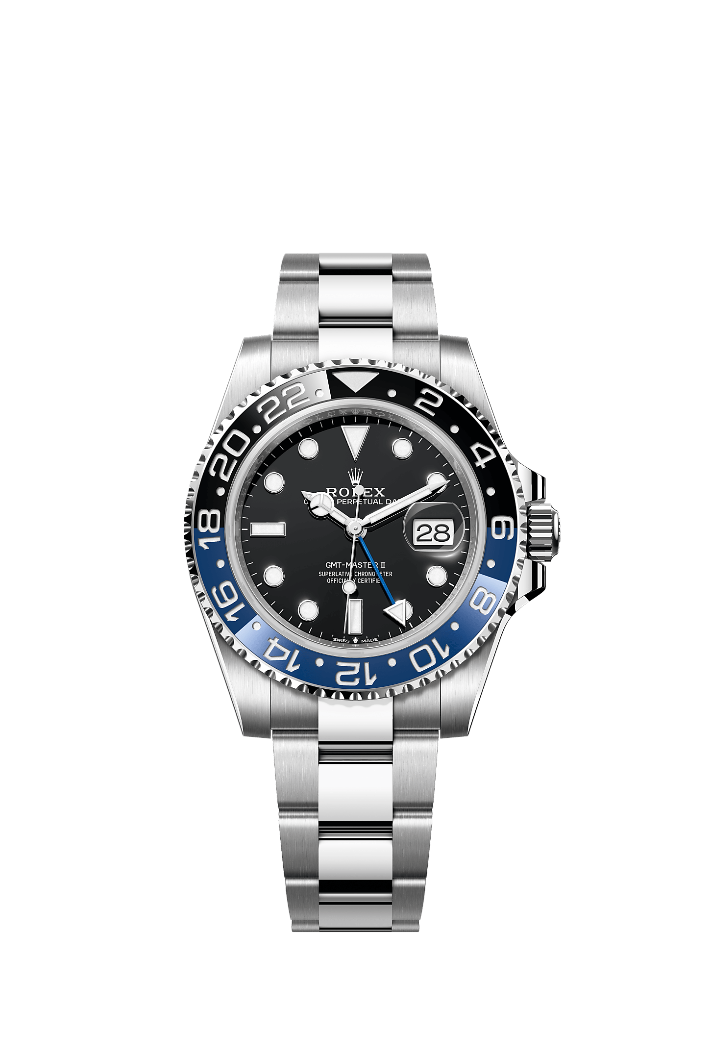 GMT-Master II, Oyster, 40 มม., Oystersteel, หน้าปัด : สีดำ, Rolex