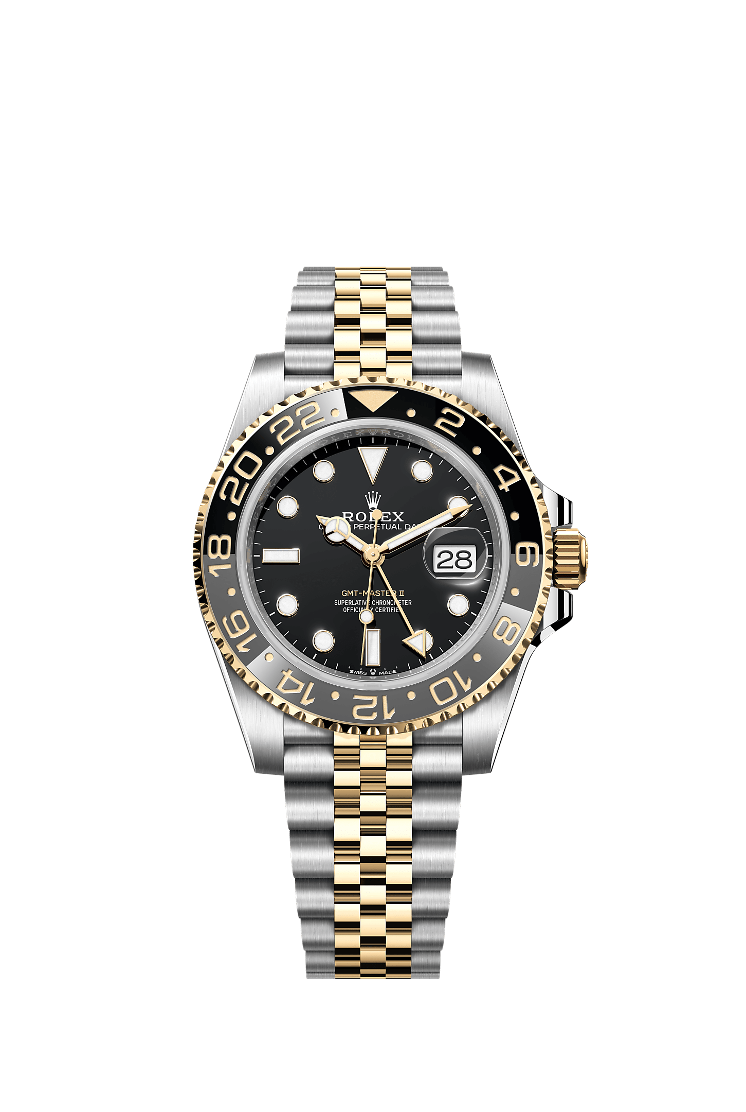 GMT-마스터 II, 오이스터, 40mm, 오이스터스틸과 옐로우 골드, 다이얼 : 블랙, Rolex