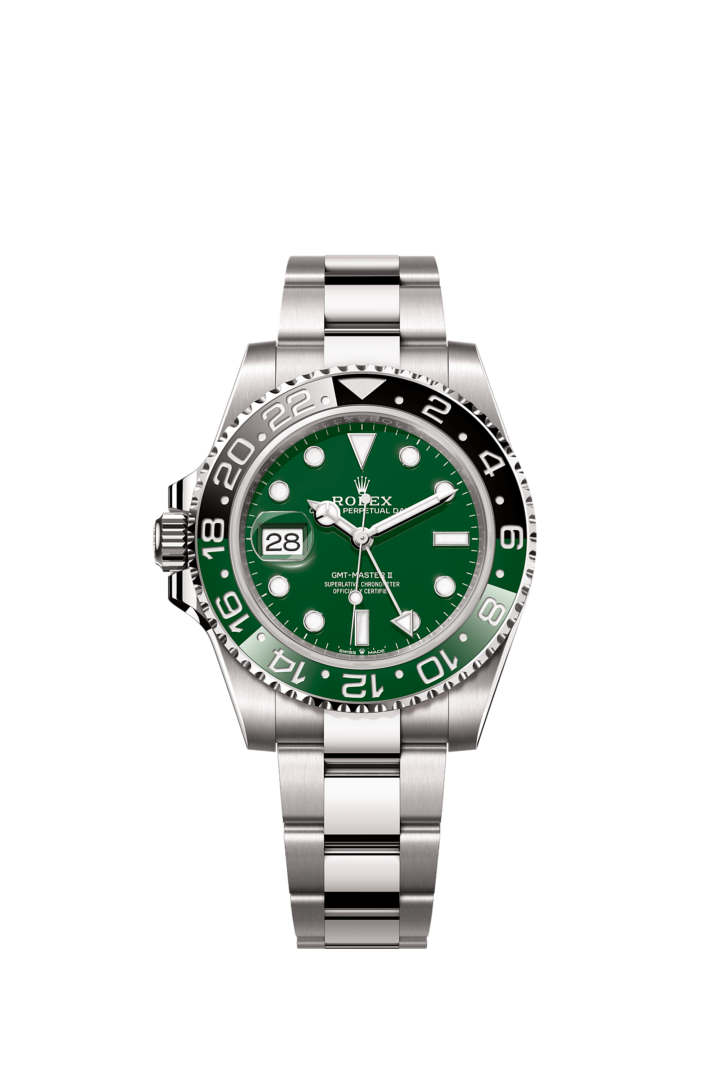 GMT-Master II, Oyster, 40 mm, beyaz altın, Kadran : Yeşil seramik, Rolex