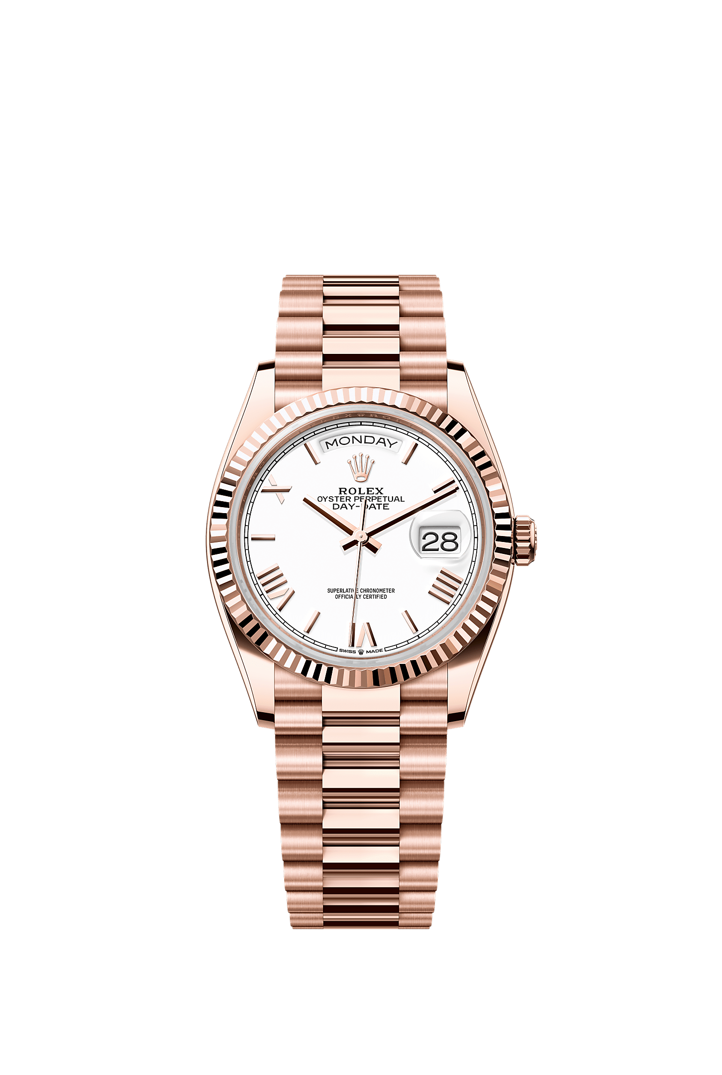 Day-Date 36, Oyster, 36 mm, Everose-goud, Wijzerplaat : Wit, Rolex