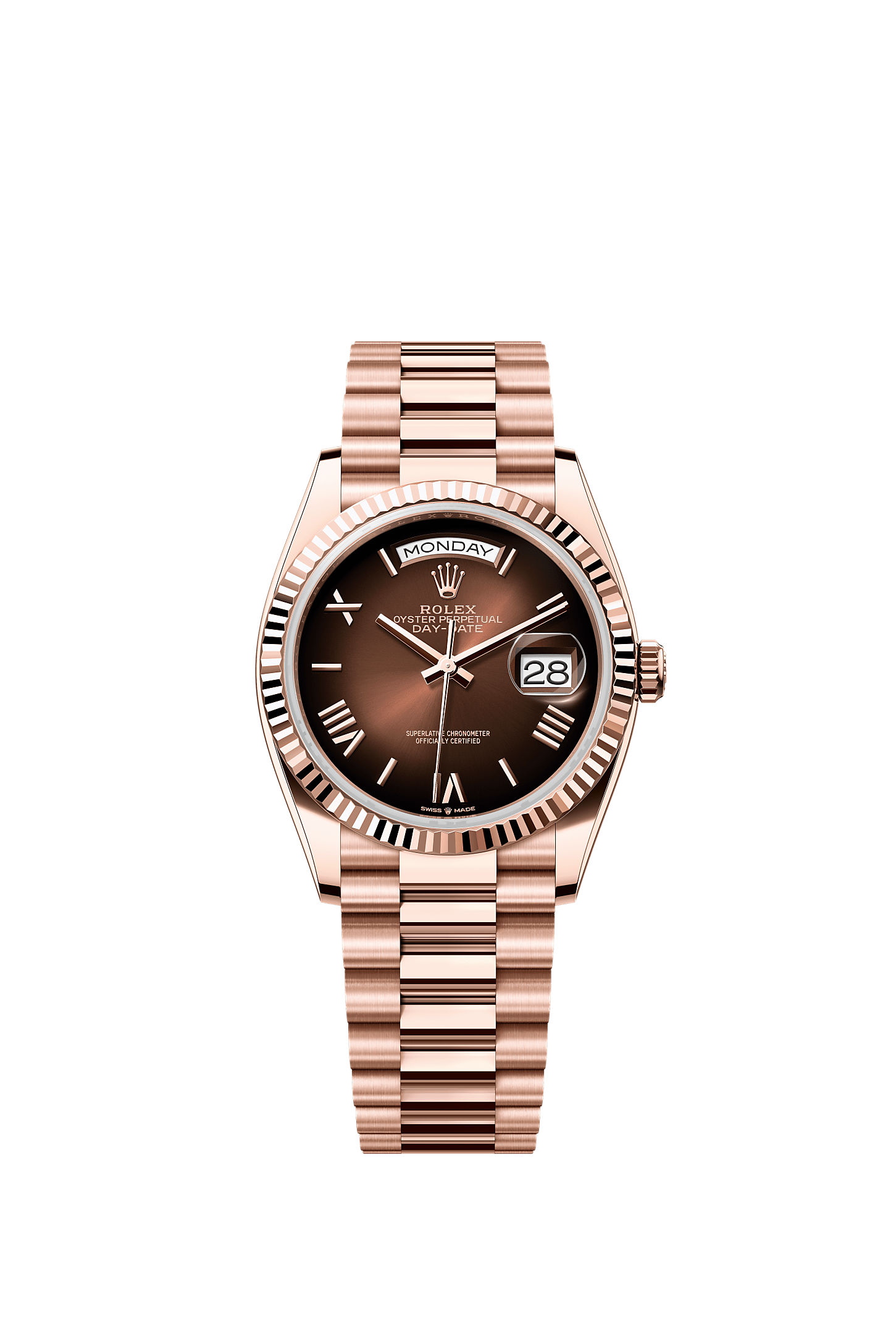 Day-Date 36, Oyster, 36 mm, Everose altın, Kadran : Gölgeli kahverengi, Rolex