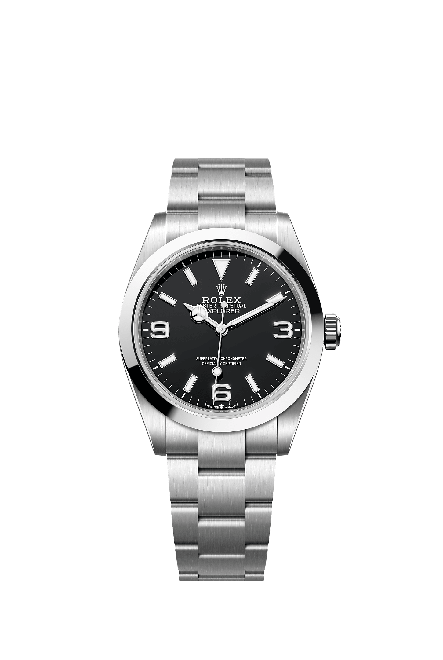 Explorer 40, Oyster, 40 มม., Oystersteel, หน้าปัด : สีดำ, Rolex