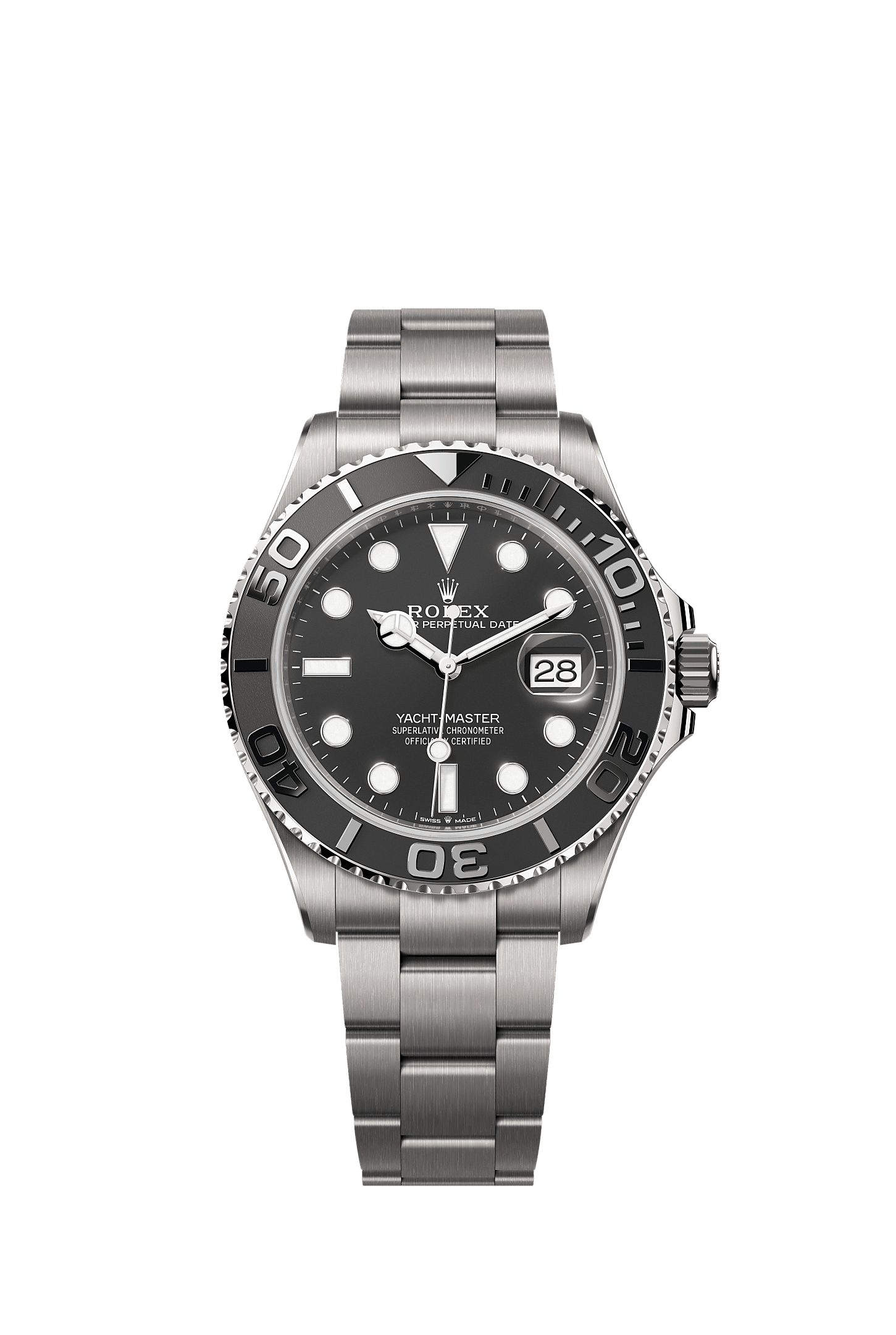 Yacht-Master 42, Oyster, 42 mm, titanium RLX, Dial : Hitam pekat, Rolex