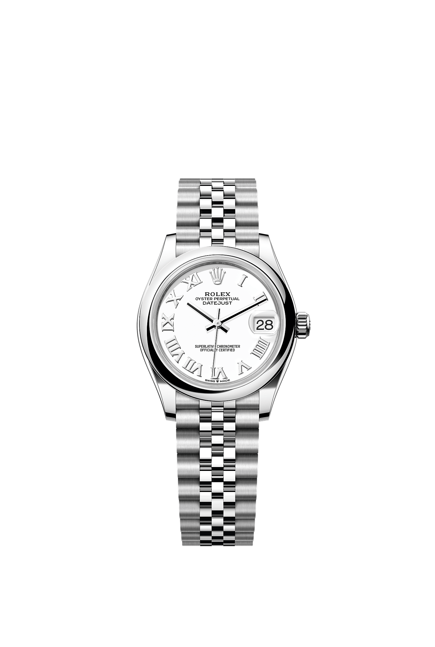 Datejust 31, Oyster, 31 mm, Oystersteel, Wijzerplaat : Wit, Rolex