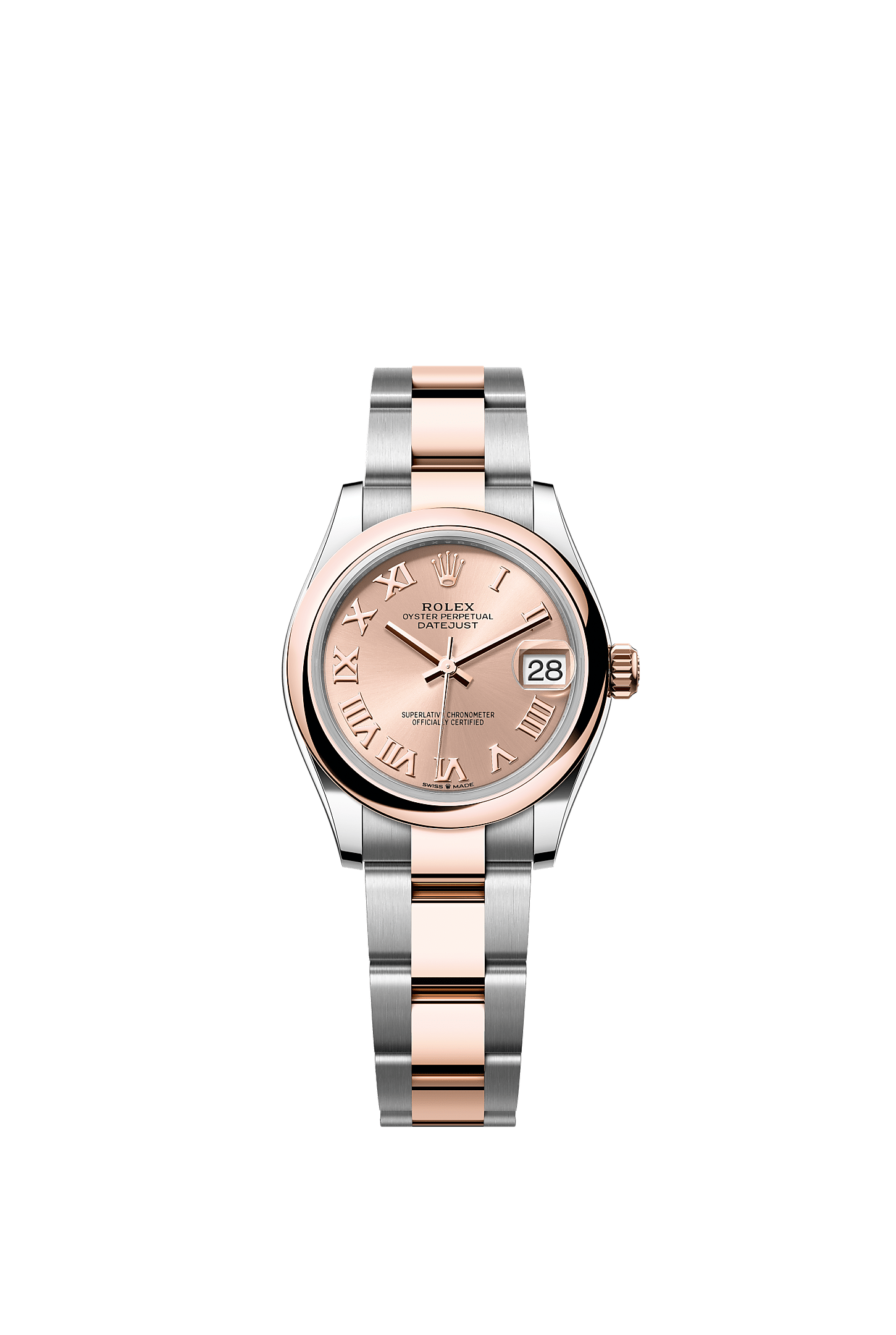 Datejust 31, Oyster, 31 mm, Oystersteel çelik ve Everose altın, Kadran : Rosé rengi, Rolex