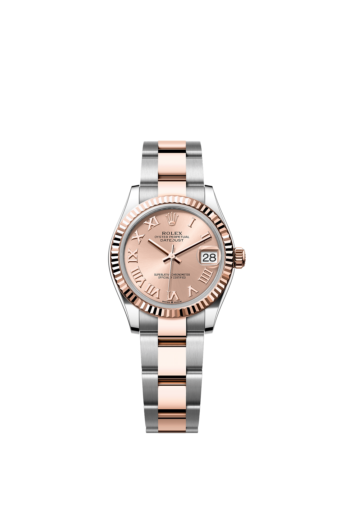 Datejust 31, Oyster, 31 mm, Oystersteel en Everose-goud, Wijzerplaat : Rosékleurig, Rolex
