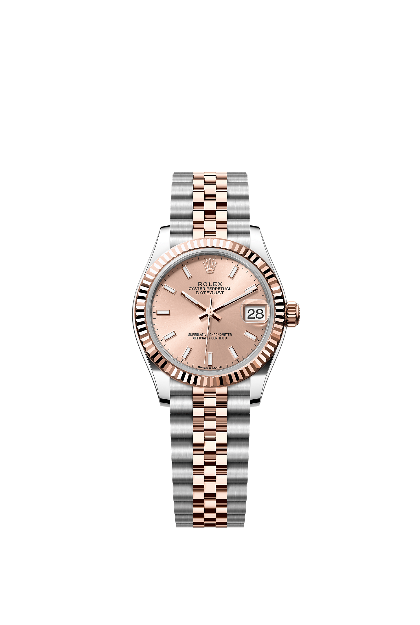 Datejust 31, Oyster, 31 mm, stal Oystersteel i różowe złoto Everose, Tarcza : W kolorze rosé, Rolex