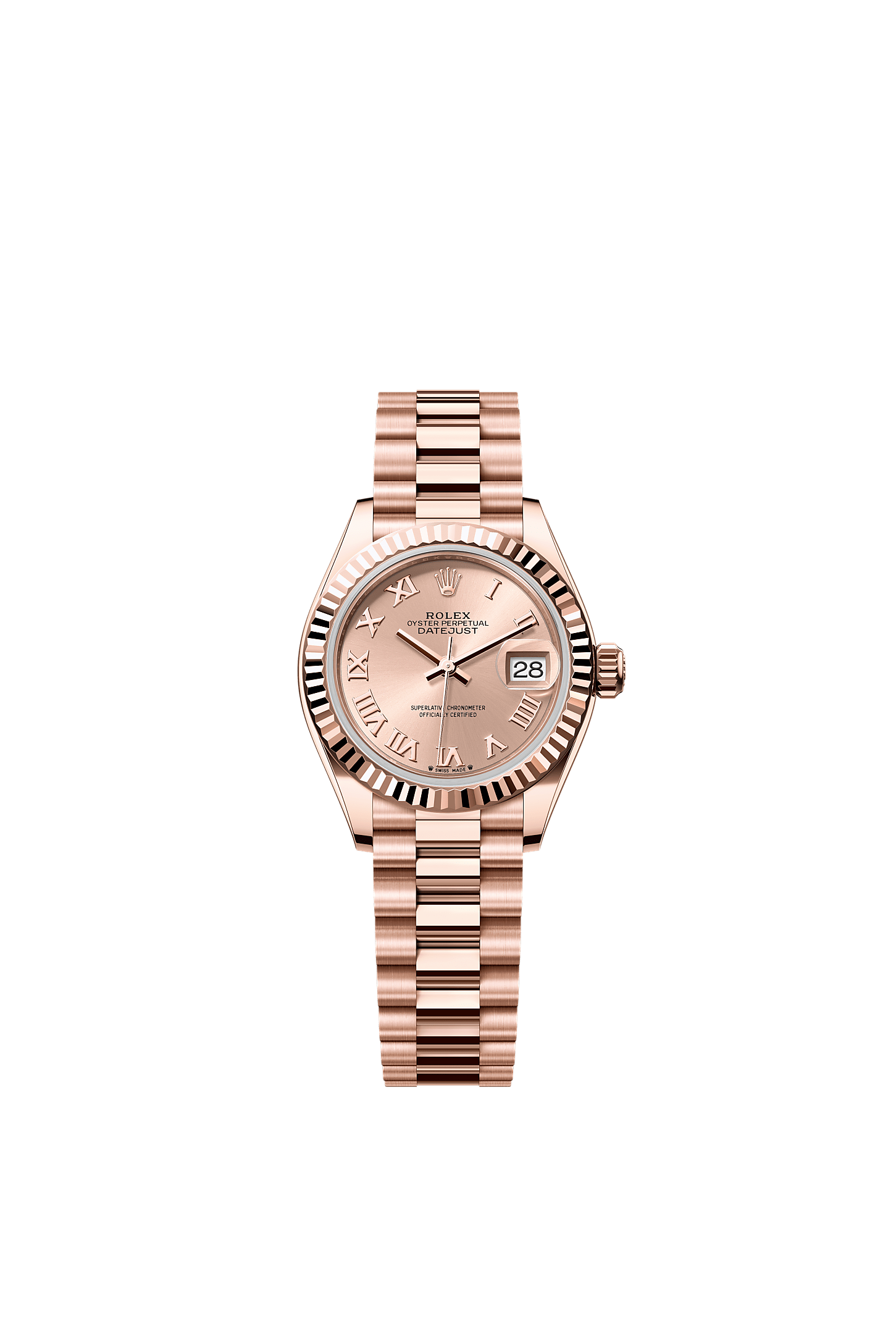 Lady-Datejust, Oyster, 28 mm, Everose gold, Dial : Rosé-colour, Rolex