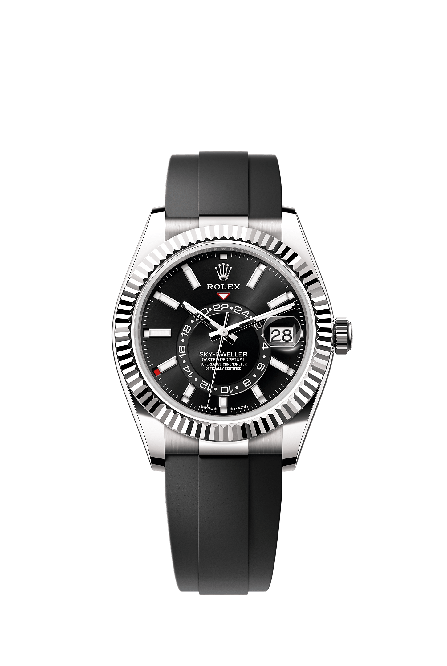 Sky-Dweller, Oyster, 42 mm, white gold, Dial : Bright black, Rolex