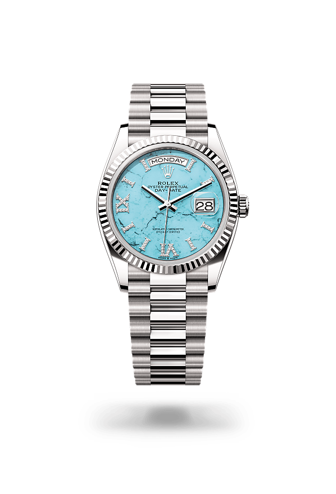 Rolex Day-Date 36 Uhr: 18 Karat Weißgold – m128239-0019 