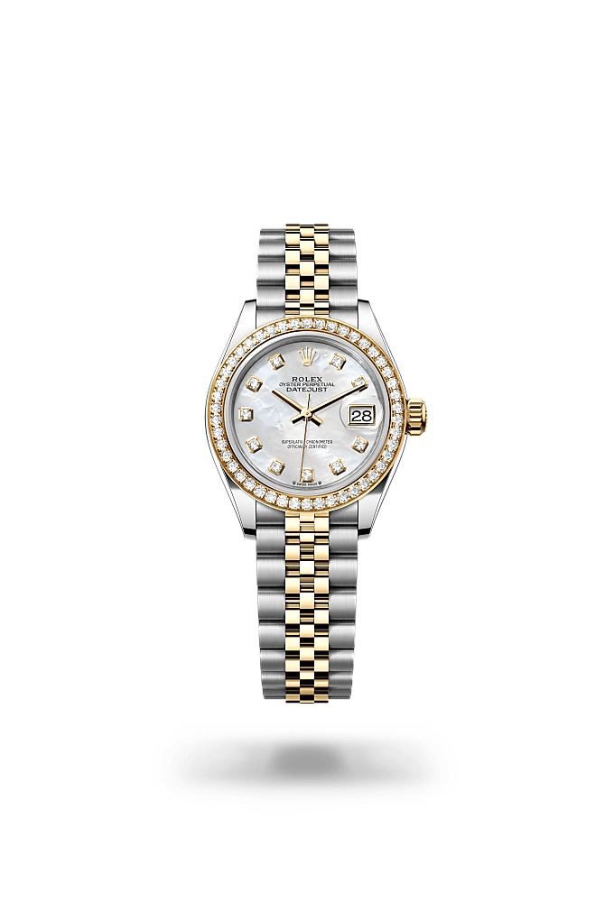 Rolex Lady-Datejust Uhr: Edelstahl Oystersteel und Weißgold  