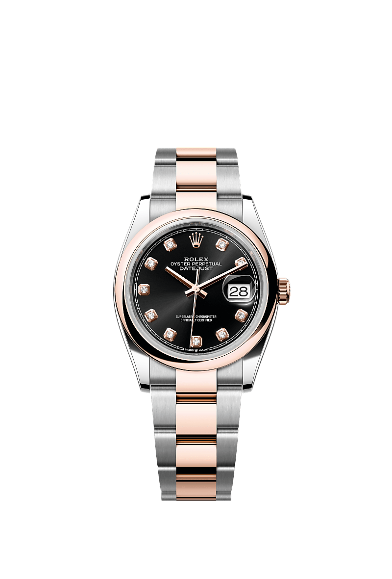 Bright black set with diamonds, Oyster