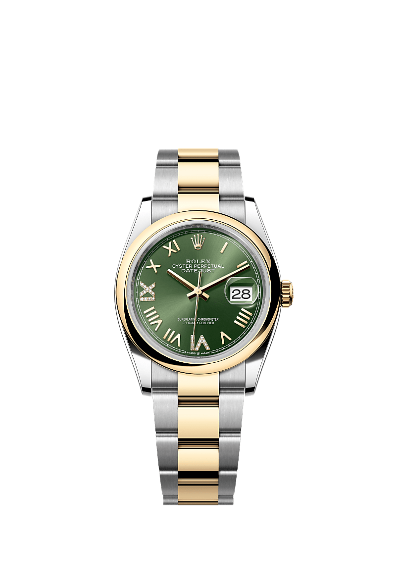 Olive green set with diamonds, Oyster