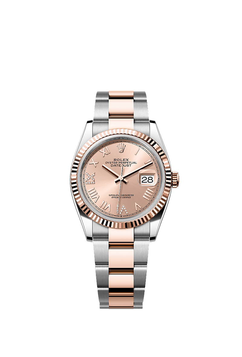 Rosé-colour set with diamonds, Oyster