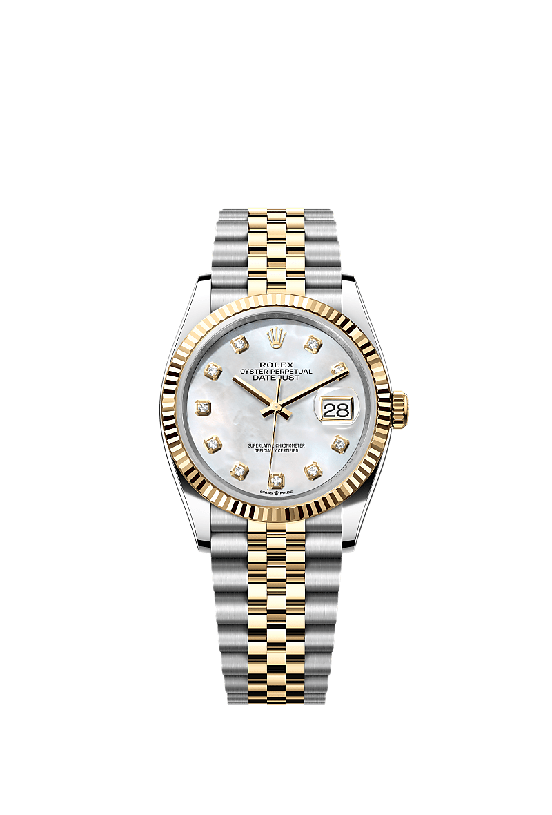 White mother-of-pearl set with diamonds, Jubilee