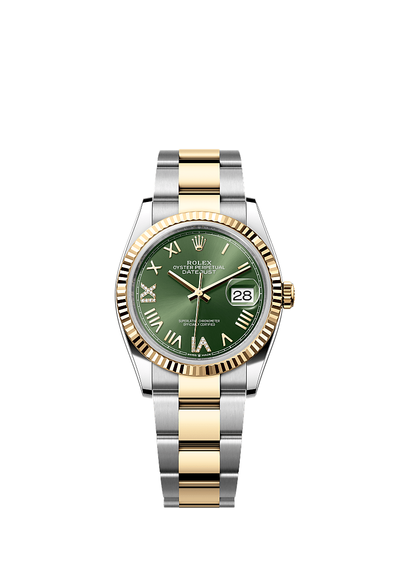 Olive green set with diamonds, Oyster