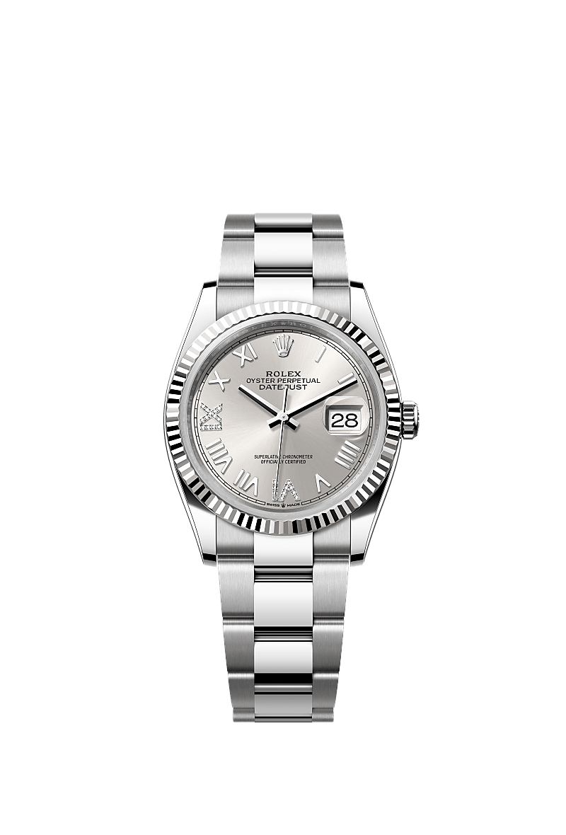 Silver set with diamonds, Oyster