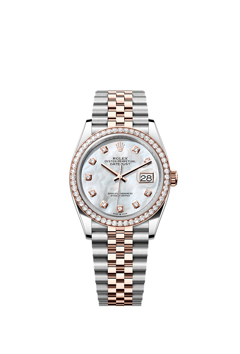 White mother-of-pearl set with diamonds, Jubilee