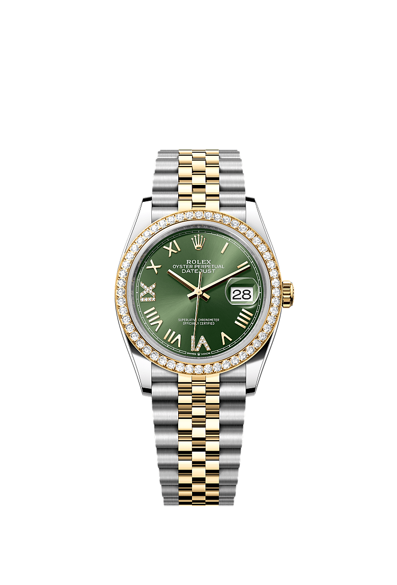 Olive green set with diamonds, Jubilee