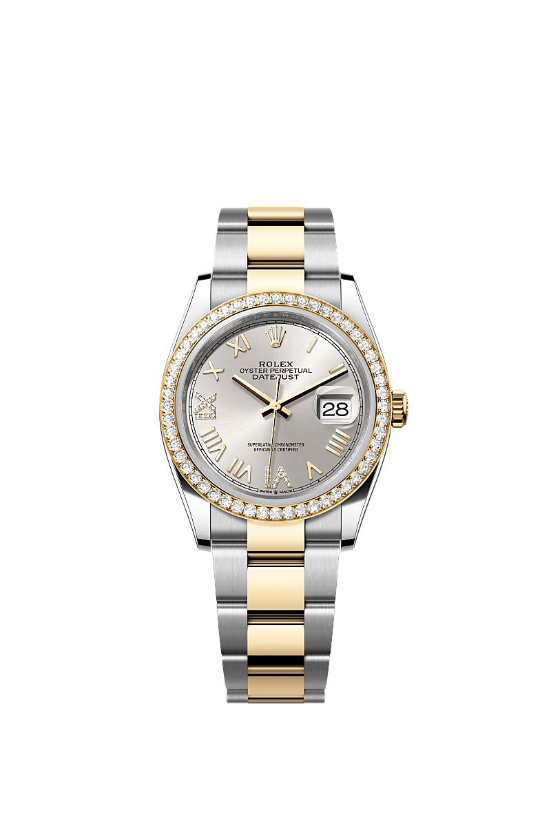 Silver set with diamonds, Oyster