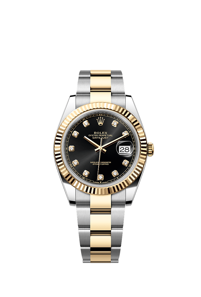 Bright black set with diamonds, Oyster