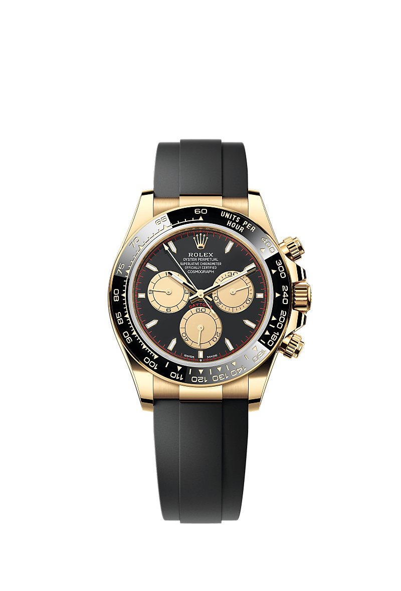 Intense black and champagne-colour