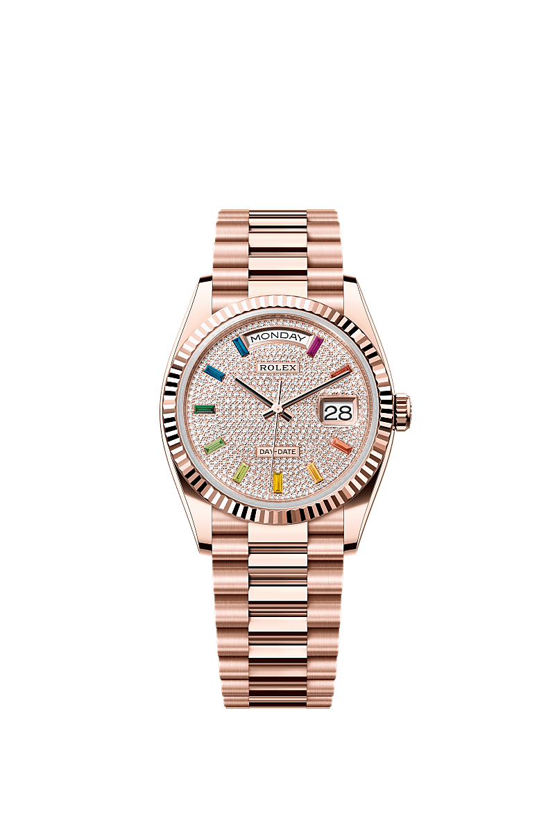 マンディルルール バグース Rolex Day-Date 36 saati: 18 kt Everose altın - m128235-0039