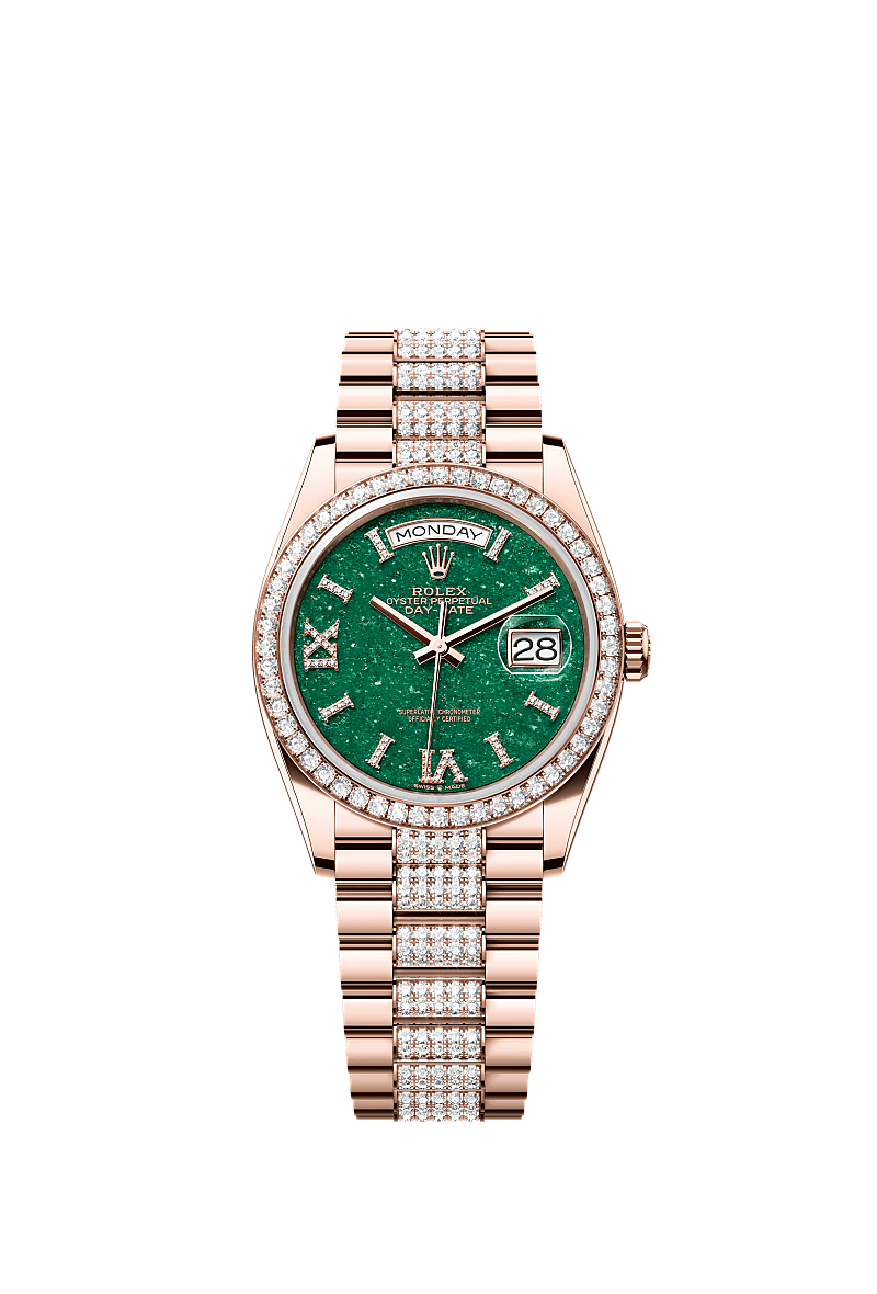 Green aventurine set with diamonds, Diamond-set President