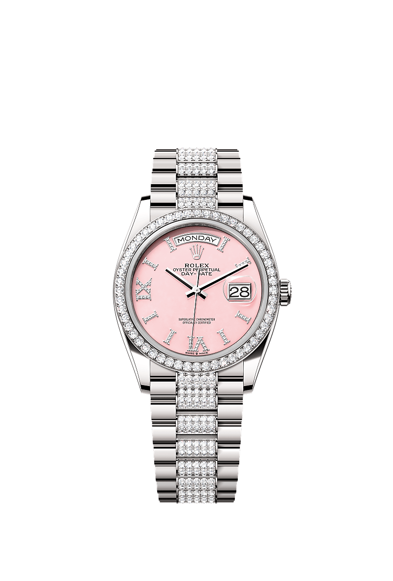 Pink opal set with diamonds, Diamond-set President