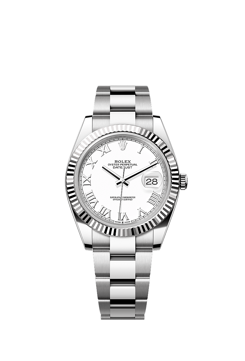 Rolex Datejust 41 saati Oystersteel elik ve beyaz alt n