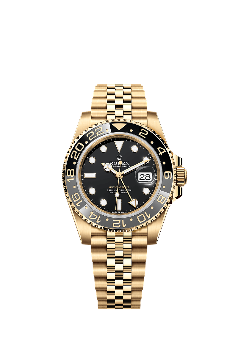 Rolex GMT-Master II watch: 18 kt yellow gold - m126718grnr-0001