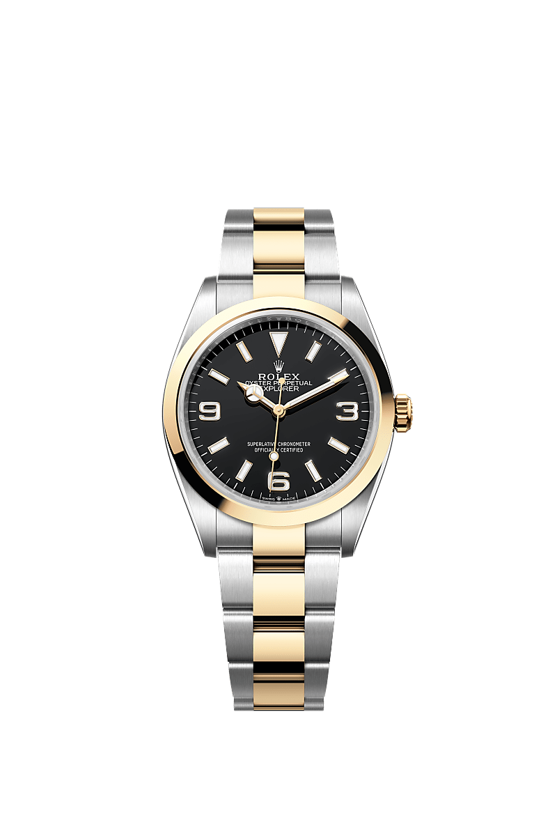 Rolex Explorer 36 watch: Oystersteel and yellow gold - m124273-0001