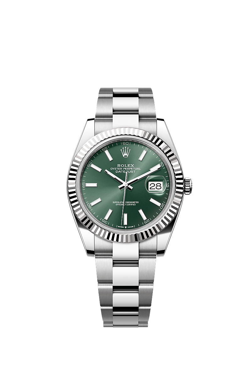 Rolex datejust 41 oystersteel and white gold top