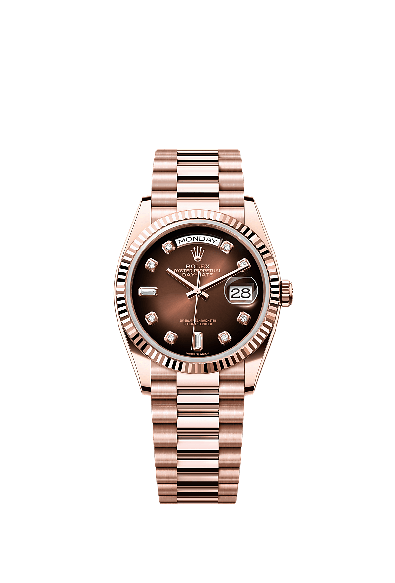 Rolex Day-Date 36 watch: 18 ct Everose gold - m128235-0037