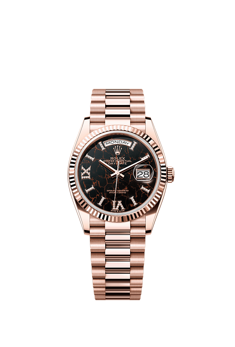 Rolex Day-Date 36 watch: 18 ct Everose gold - m128235-0041