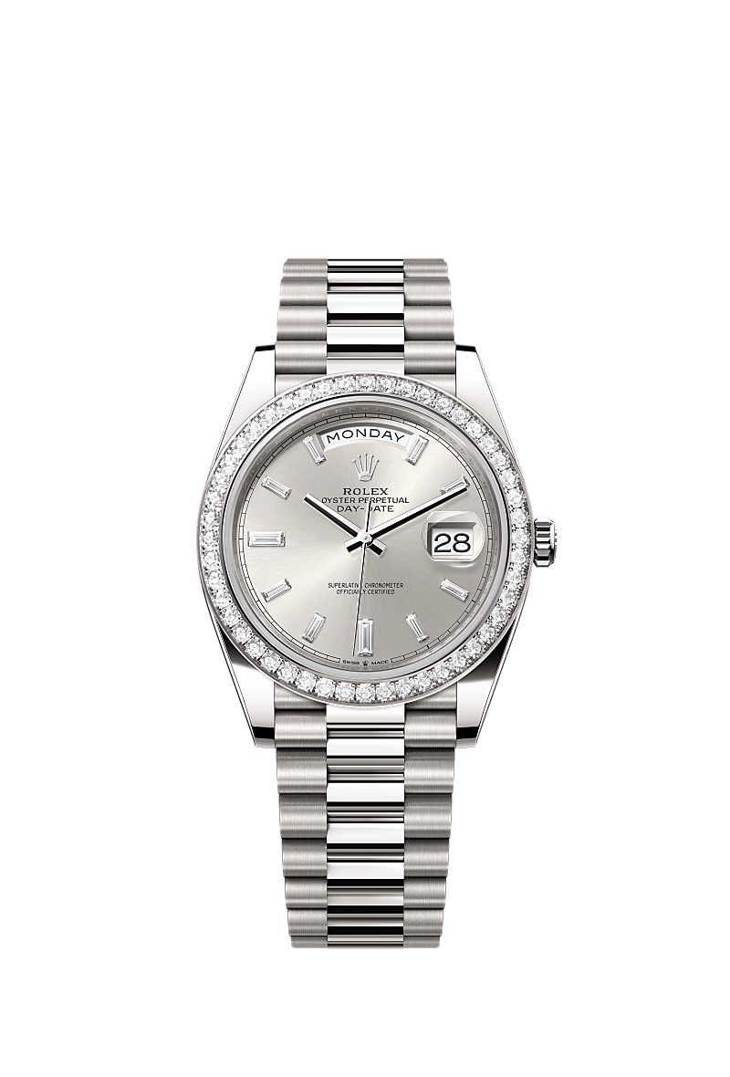 Rolex Day Date 40 watch 18 ct white gold m228349rbr 0001