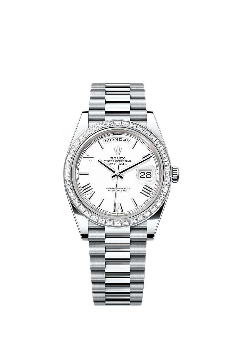Rolex platinum day date diamonds on sale