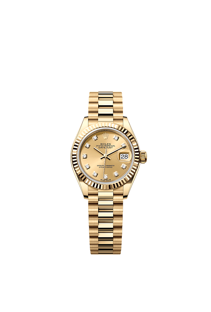 Rolex Lady Datejust Uhr 18 Karat Gelbgold m279178 0017