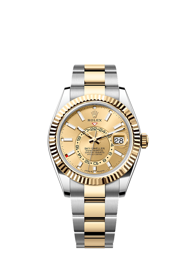Sky dweller two tone price deals