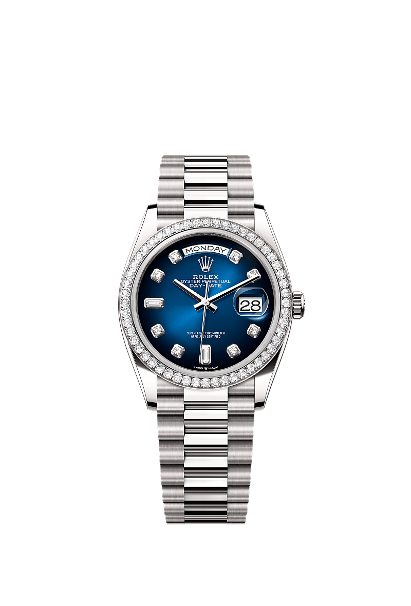 Rolex Day-Date 36 watch: 18 kt white gold - m128349rbr-0010 Rolex Day-Date 36 watch: 18 kt white gold - m128349rbr-0010