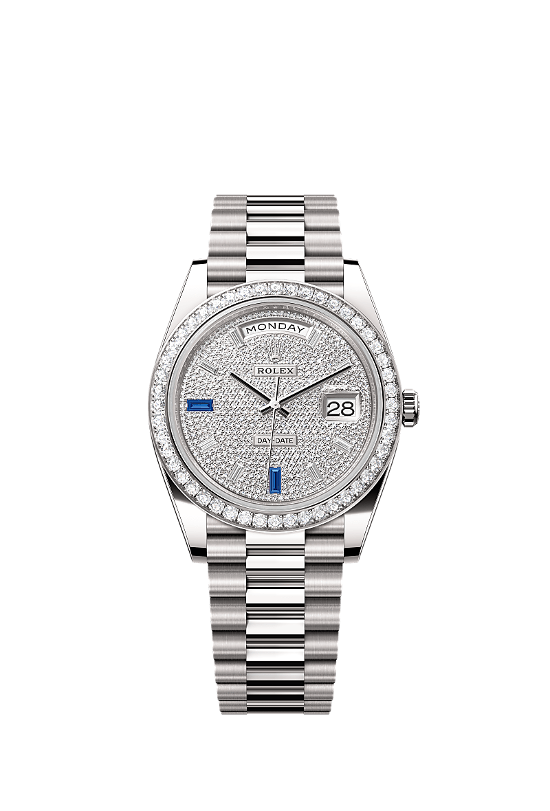 CYRページ Rolex Day-Date 40 watch: 18 kt white gold - m228349rbr-0036