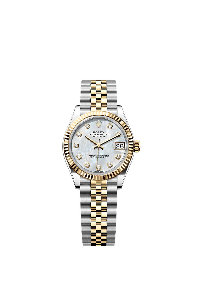 C58【♯048】MicroAce Rolex Datejust 31 White Rolesor - combination of Oystersteel