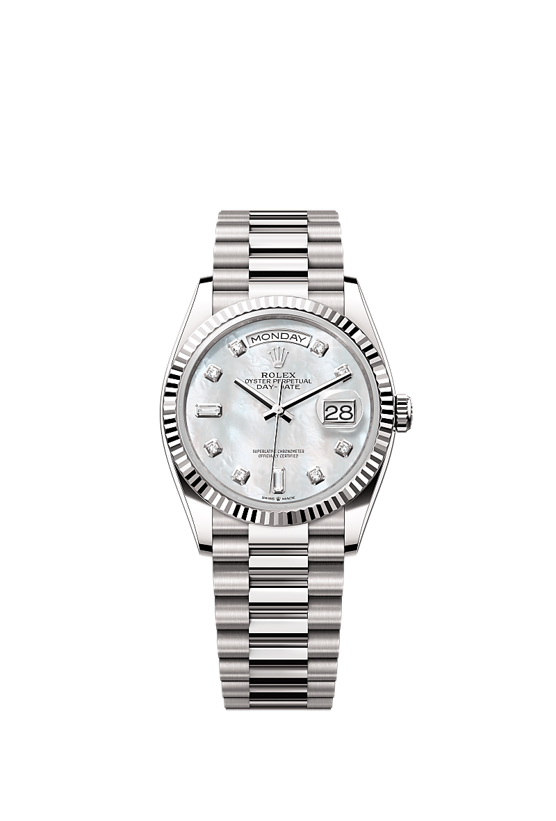 Rolex Day-Date 36 Uhr: 18 Karat Weißgold – m128239-0007