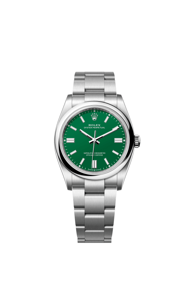 Rolex Oyster Perpetual 36, Oyster, 36 mm, Oystersteel, green dial