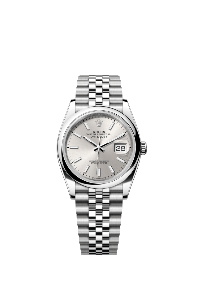 Rolex Datejust 36, Oyster, 36 mm, Oystersteel, silver dial