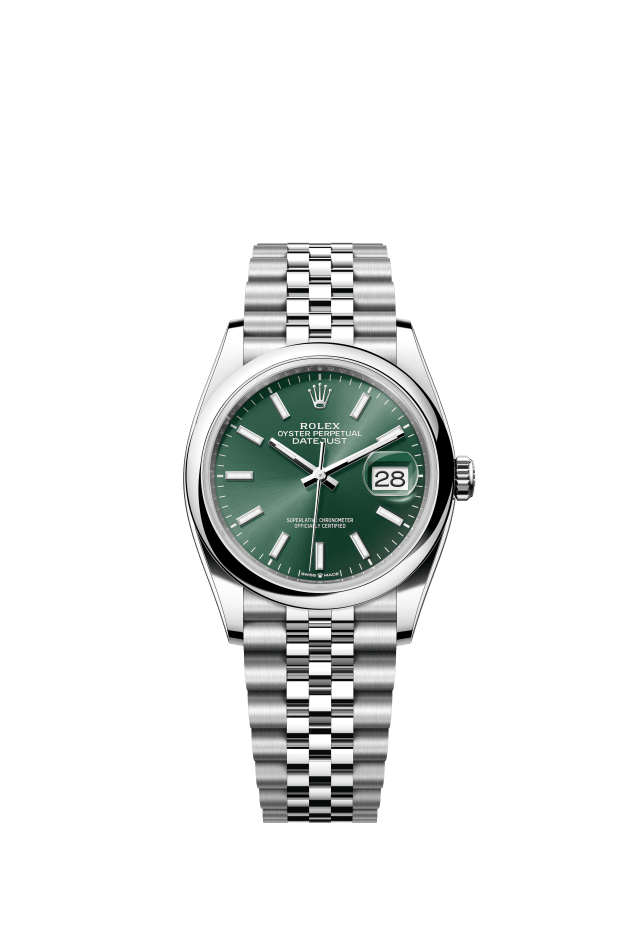 Rolex Datejust 36, Oyster, 36 mm, Oystersteel, mint green dial